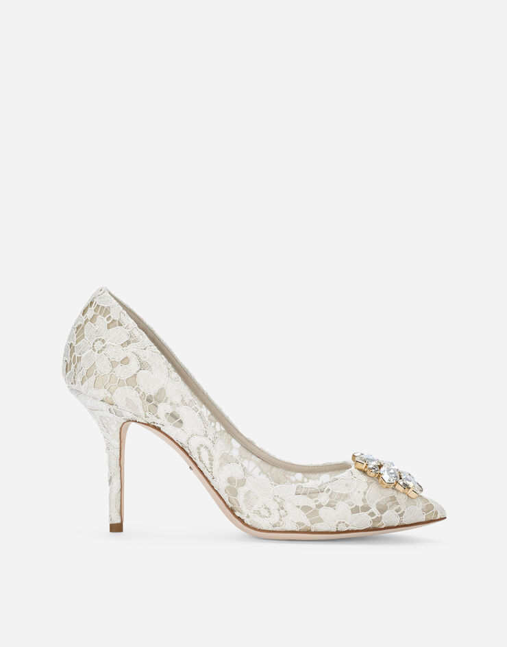 Pump in Taormina lace with crystals in WHITE | Dolce&Gabbana®