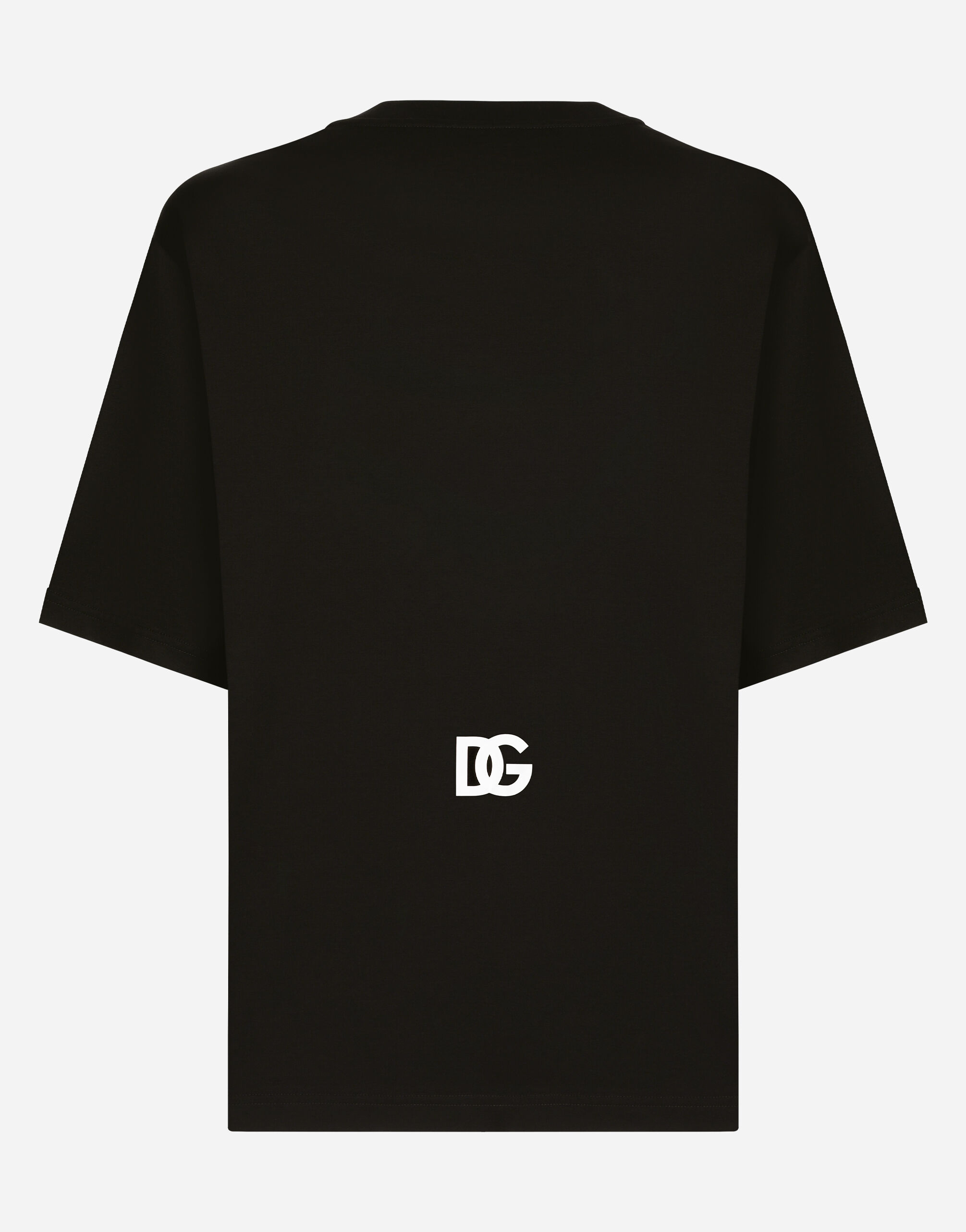 Short-sleeved T-shirt with DG logo print in Black for
