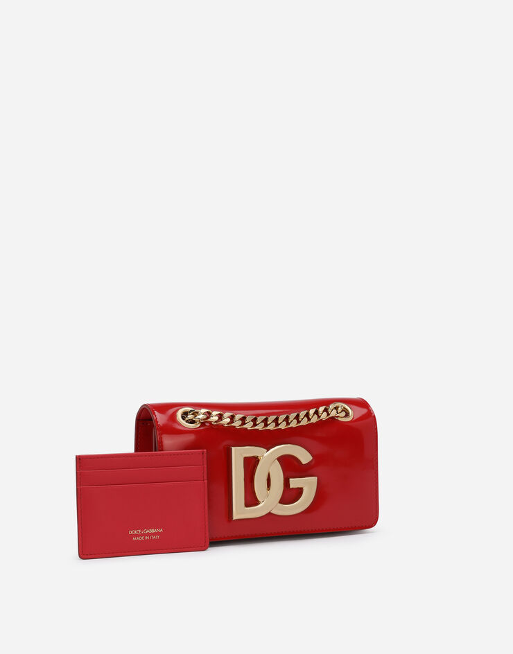 Dolce & Gabbana Сумка для телефона 3.5 из глянцевой телячьей кожи красный BI3152A1037