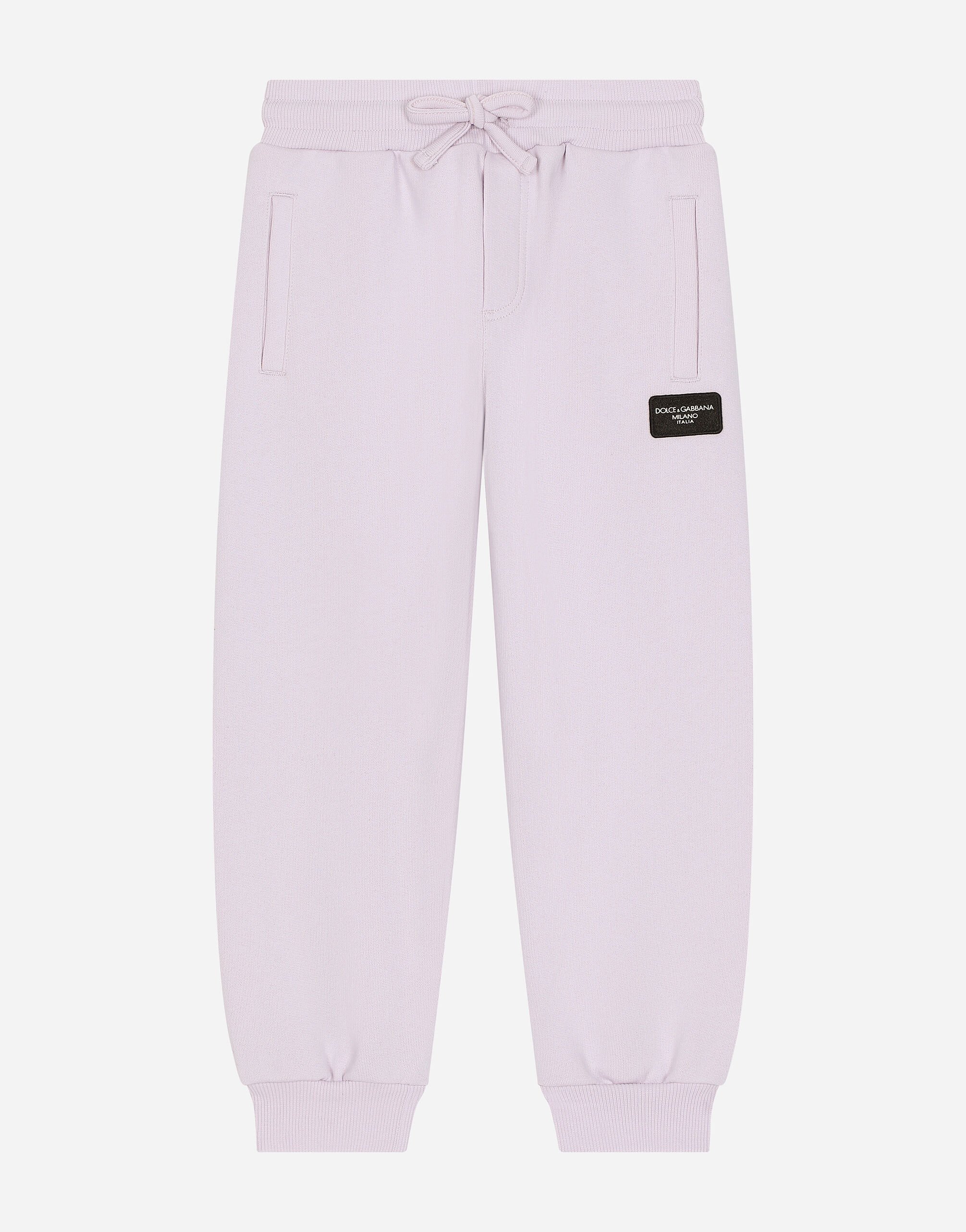 ${brand} Jersey jogging pants with logo tag ${colorDescription} ${masterID}