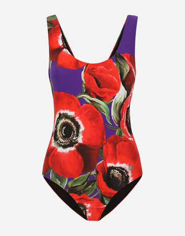 Dolce & Gabbana Costume olimpionico stampa fiore anemone Stampa O9A46JONO19