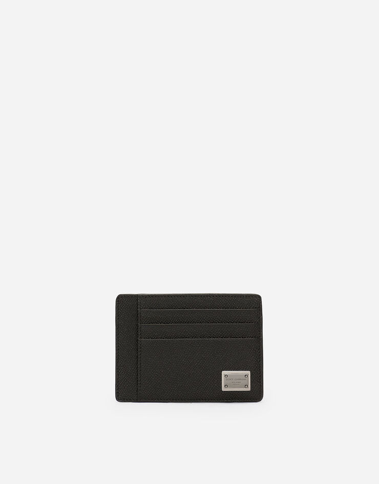 Dolce & Gabbana Dauphine-print calfskin card holder Black BP3325AG219