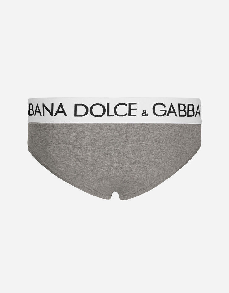 Dolce & Gabbana Midi-Slip bielastischer Baumwolljersey Grau M3D03JONN97