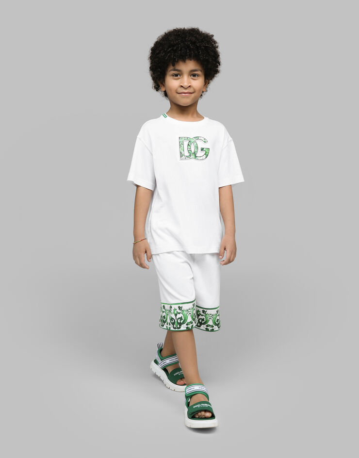 Dolce & Gabbana Camiseta de punto con logotipo DG Blanco L4JTHVG7NVC