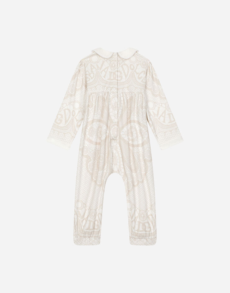 Dolce & Gabbana Set de regalo de 2 piezas de interlock con estampado DG Loves Newborn Neutral L2JO2RII7EW