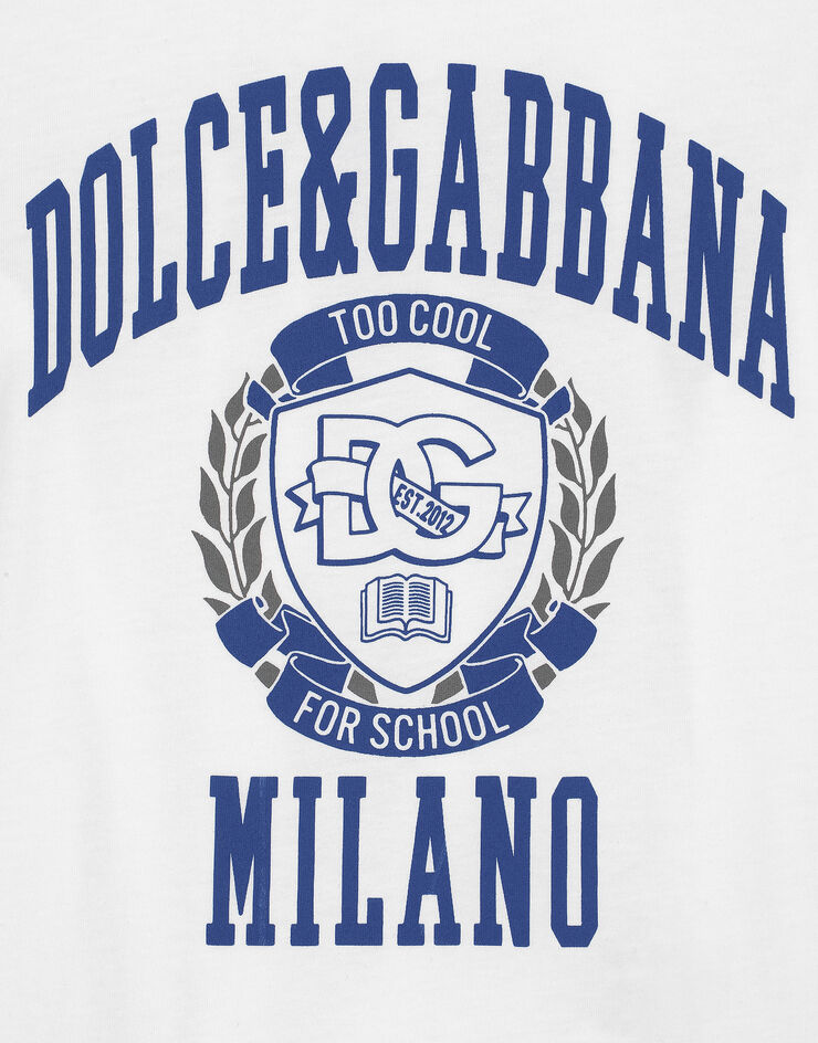 Dolce & Gabbana Jersey T-shirt with Dolce&Gabbana logo White L4JTHUG7NUV