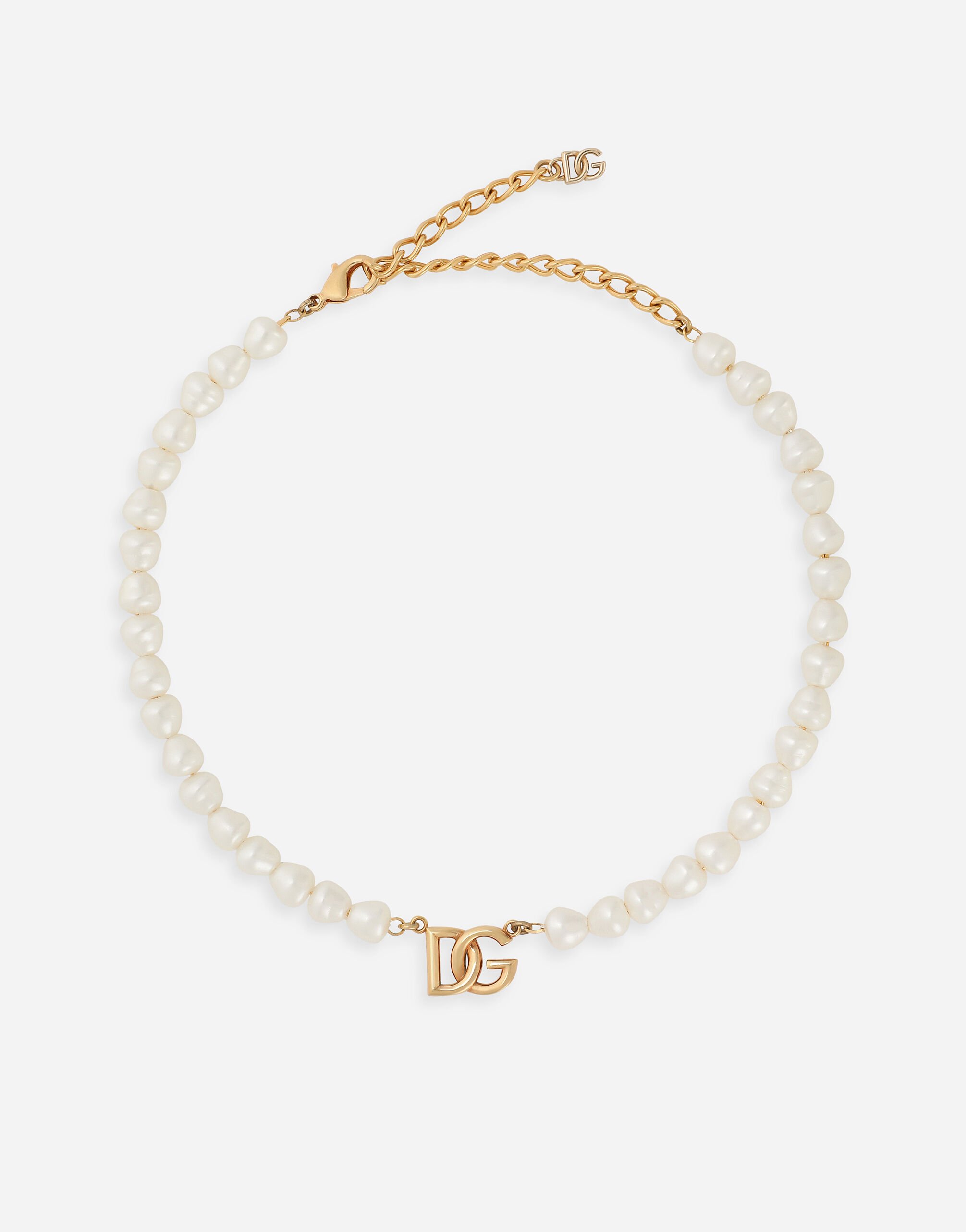 ${brand} Link necklace with pearls and DG logo ${colorDescription} ${masterID}