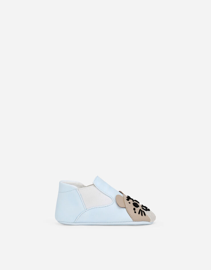 Dolce & Gabbana Lambskin low-top sneakers with leopard detail Light Blue DK0070AL289