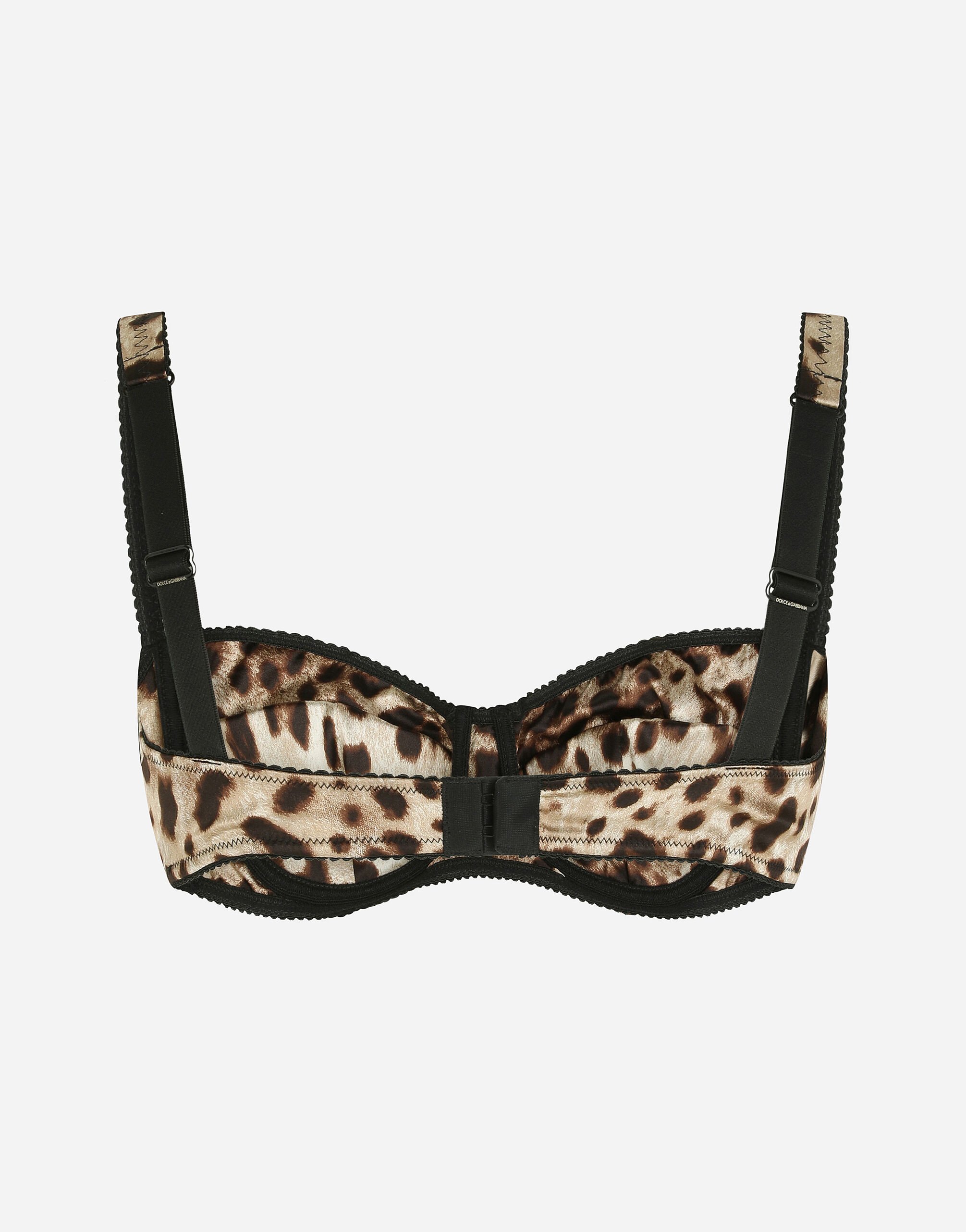 Dolce amp; Gabbana satin leopard-print balcony bra - Brown