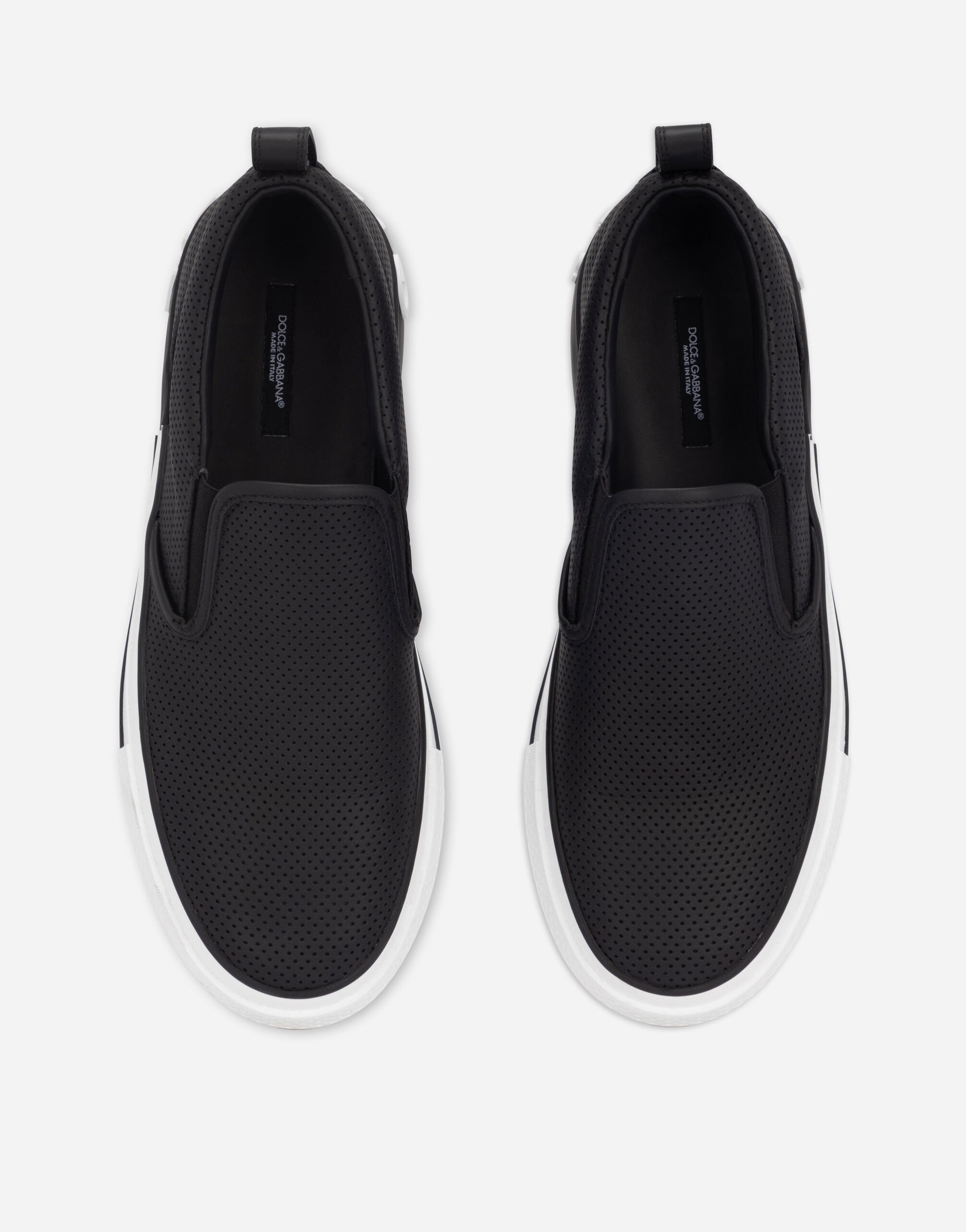 Perforated calfskin Custom 2.Zero slip-on sneakers in Black for 