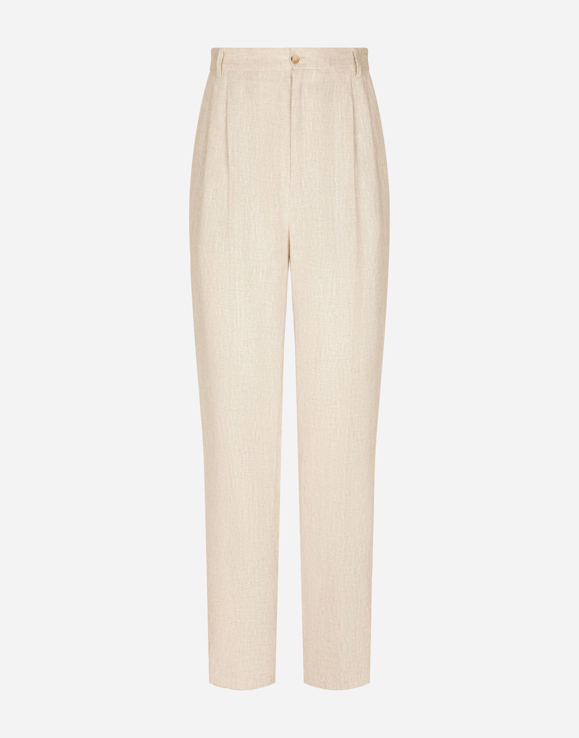 Dolce & Gabbana سروال كتان محبوك أبيض VG4444VP287