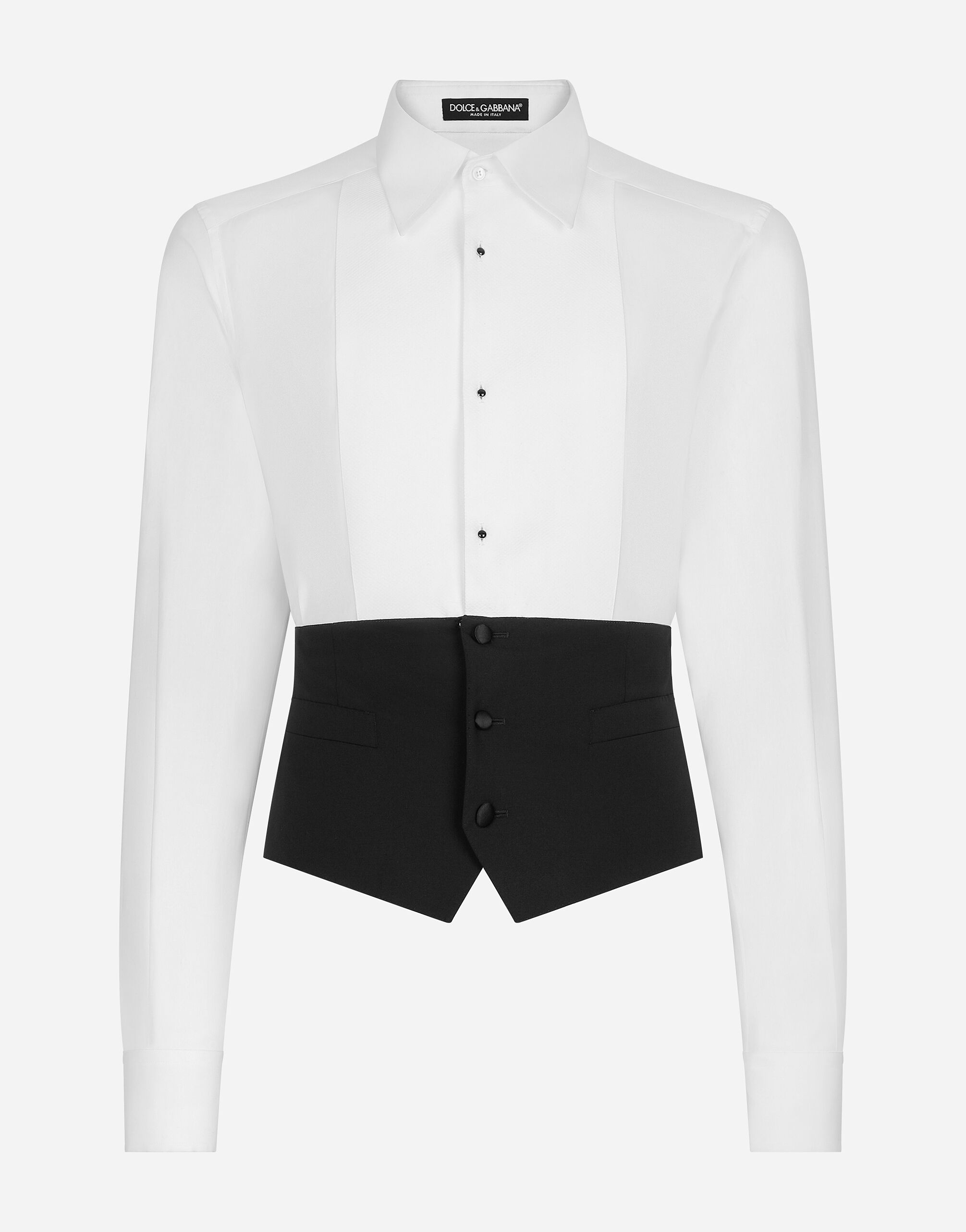 ${brand} Tuxedo shirt with vest bottom section ${colorDescription} ${masterID}