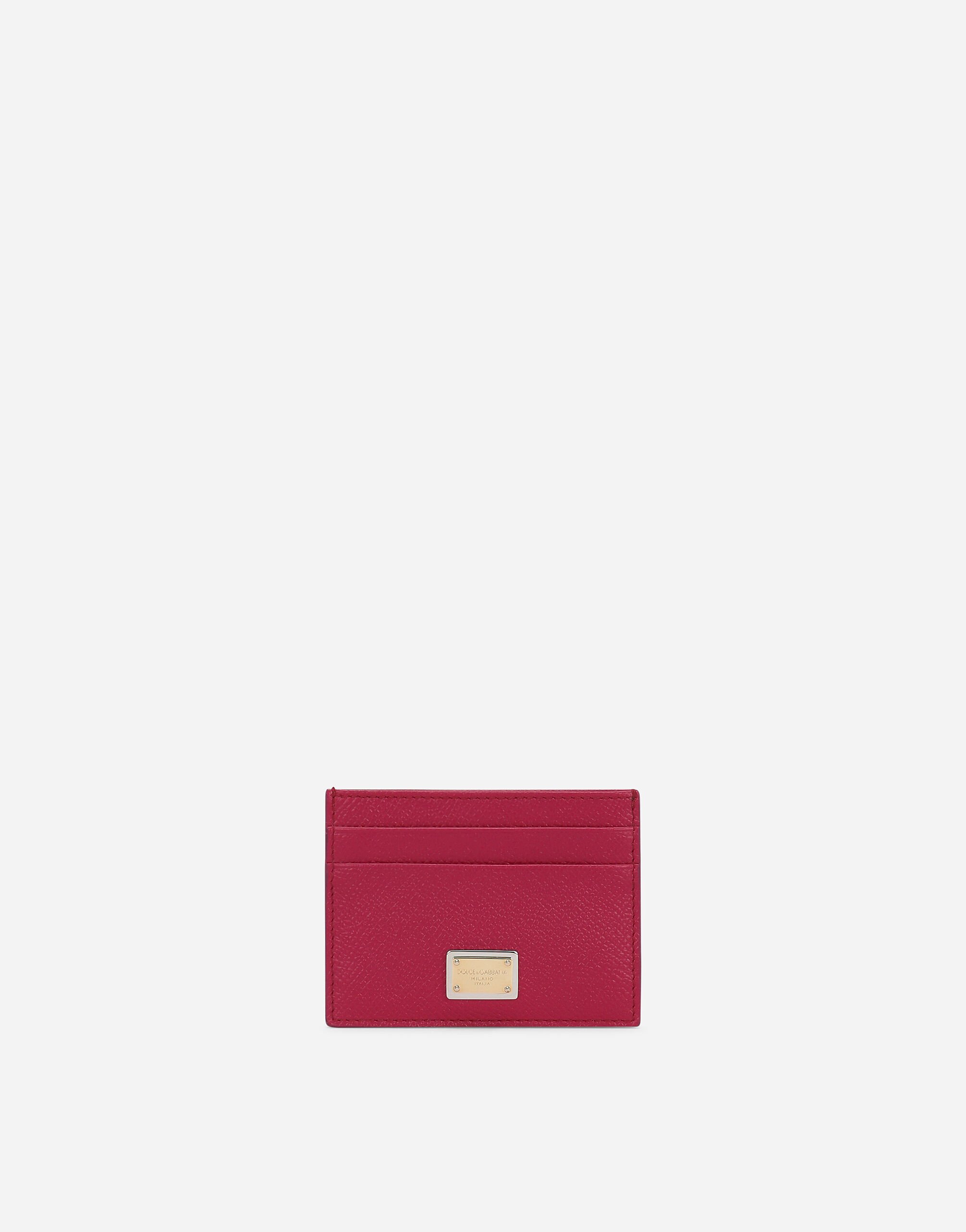 Dolce & Gabbana Dauphine calfskin card holder Fuchsia BI1265A1001
