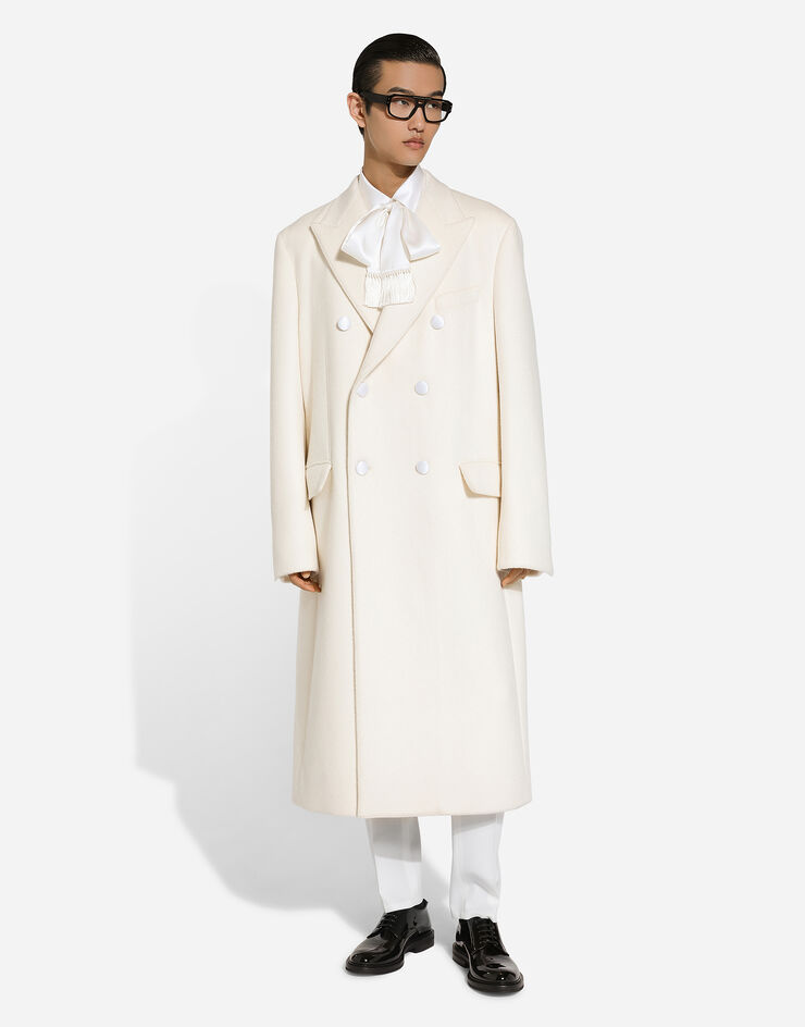 Dolce & Gabbana Double-breasted cashmere coat Beige G049ATFU2OI