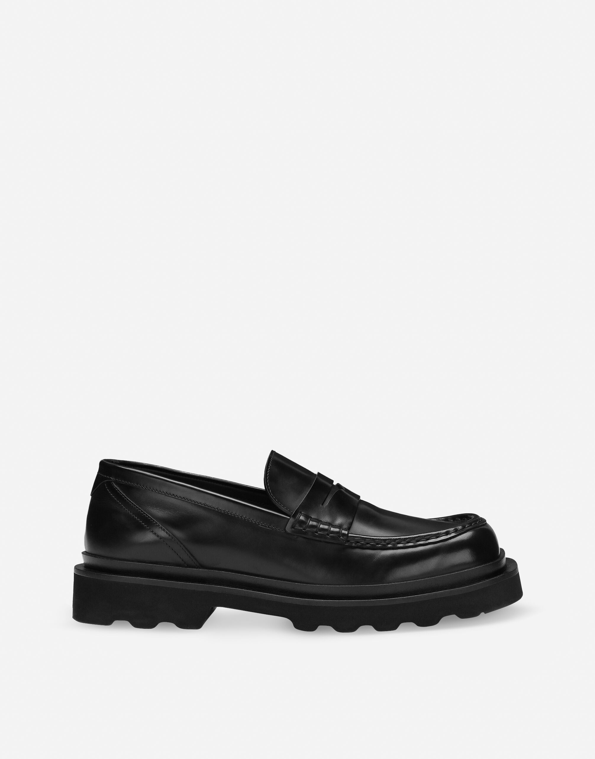 Dolce & Gabbana حذاء لوفر من جلد عجل مصقول أسود A10792A1203