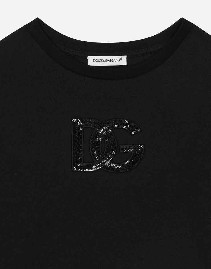 Dolce & Gabbana DGロゴ ジャージー Tシャツ  Black L5JTNKG7N0Y