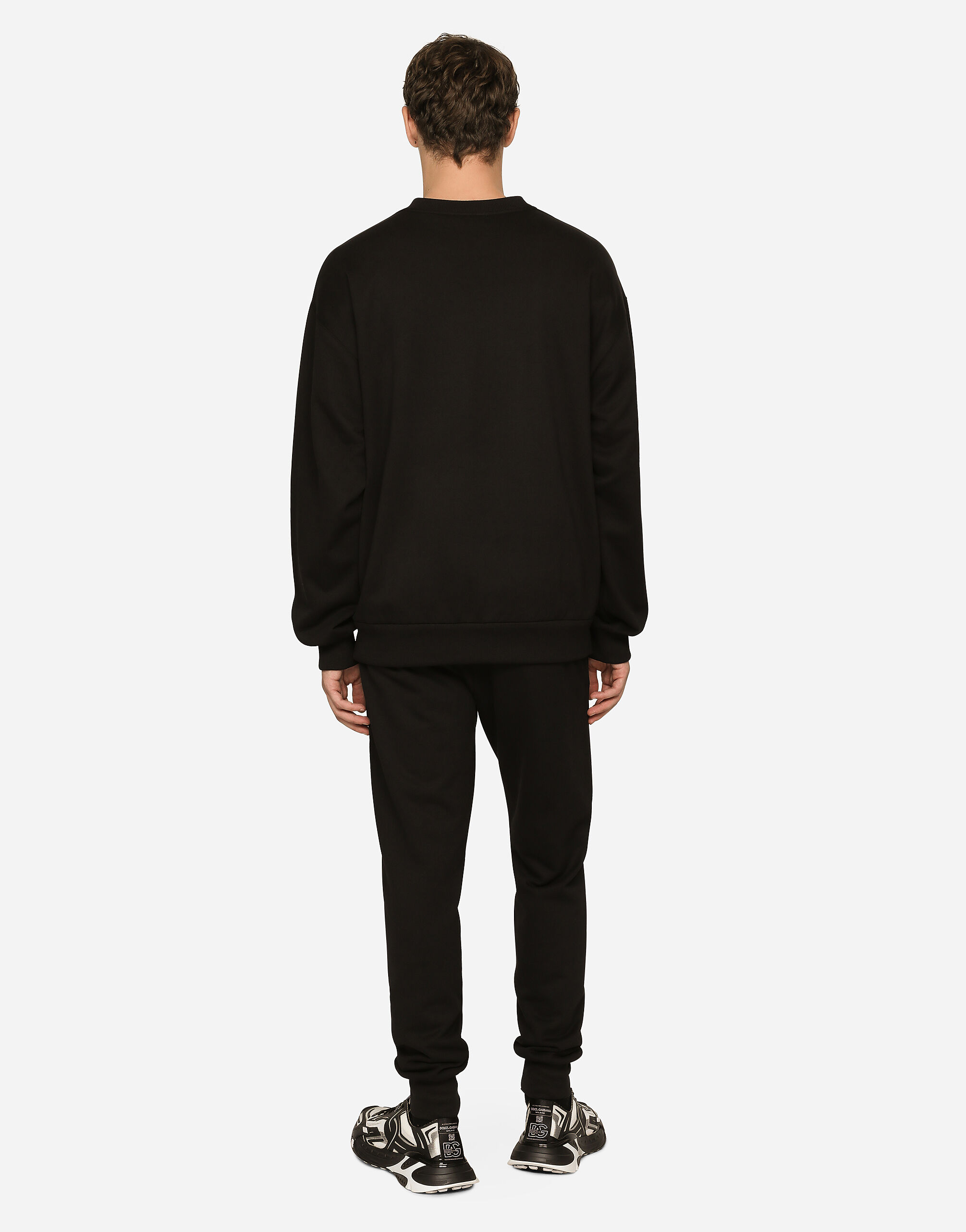 ブラックのメンズ Jersey sweatshirt with DG logo print | Dolce&Gabbana®