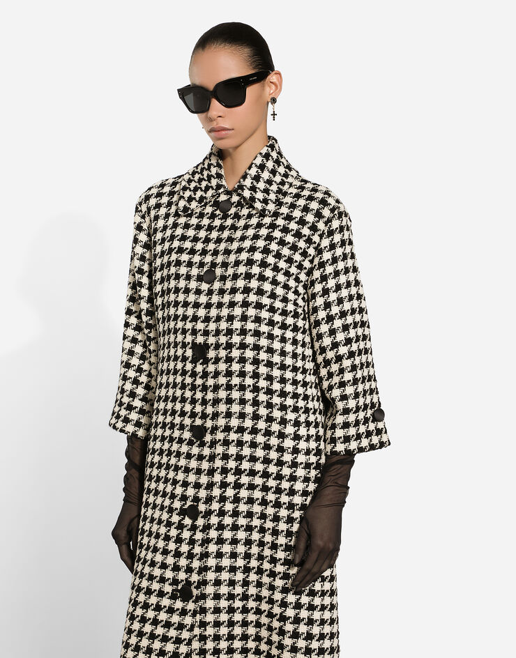 Dolce & Gabbana Single-breasted macro-houndstooth wool coat Multicolor F0F1OTFQ3F0