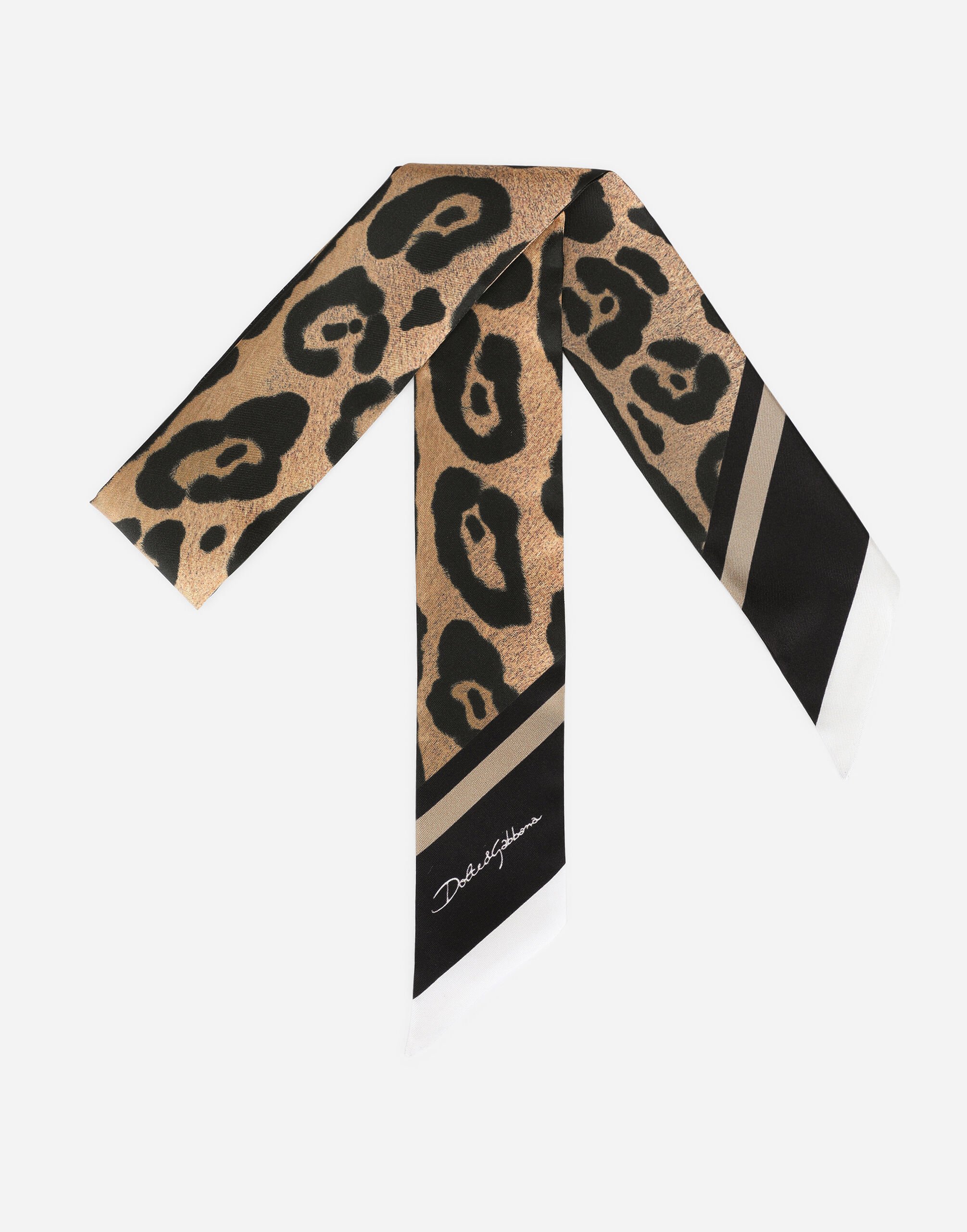 Dolce & Gabbana Leopard-print twill headscarf Animal-Print BE1446AM568