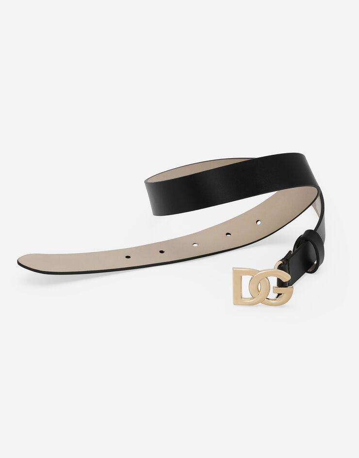 Dolce & Gabbana Calfskin nappa leather belt Black EE0068A1065