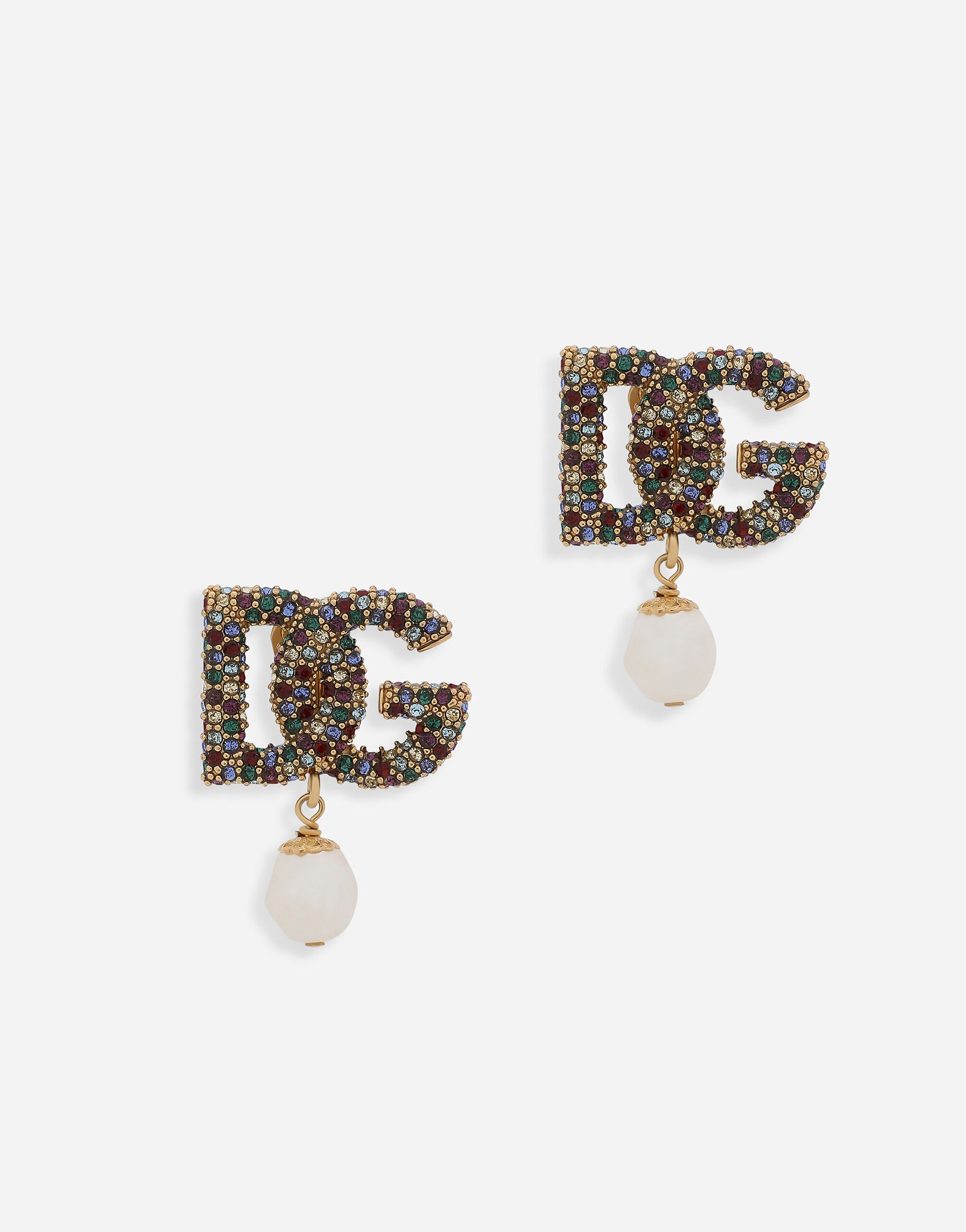 マルチカラーのウィメンズ DG-logo earrings with colorful ...