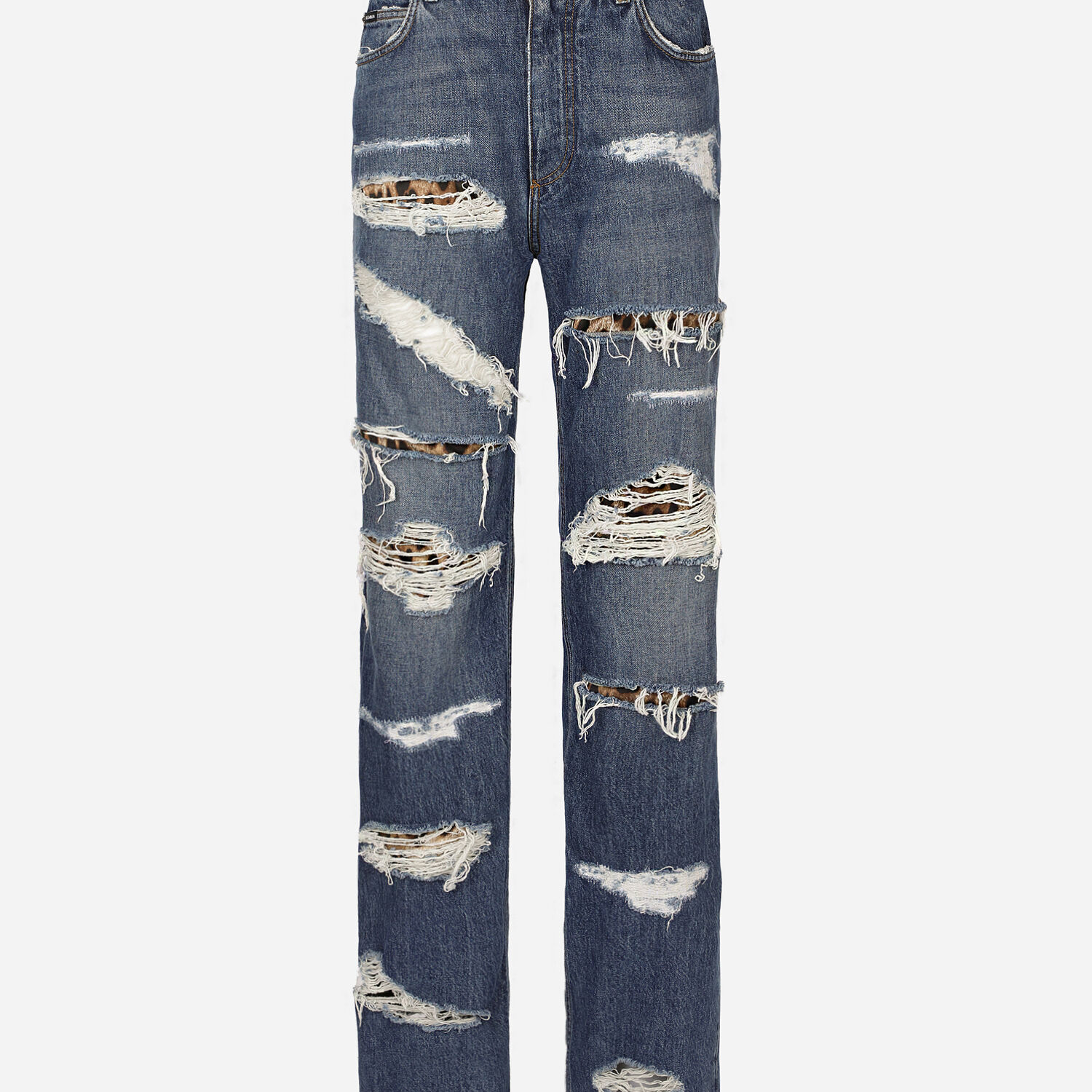 Loose jeans with DG leopard print in Multicolor for