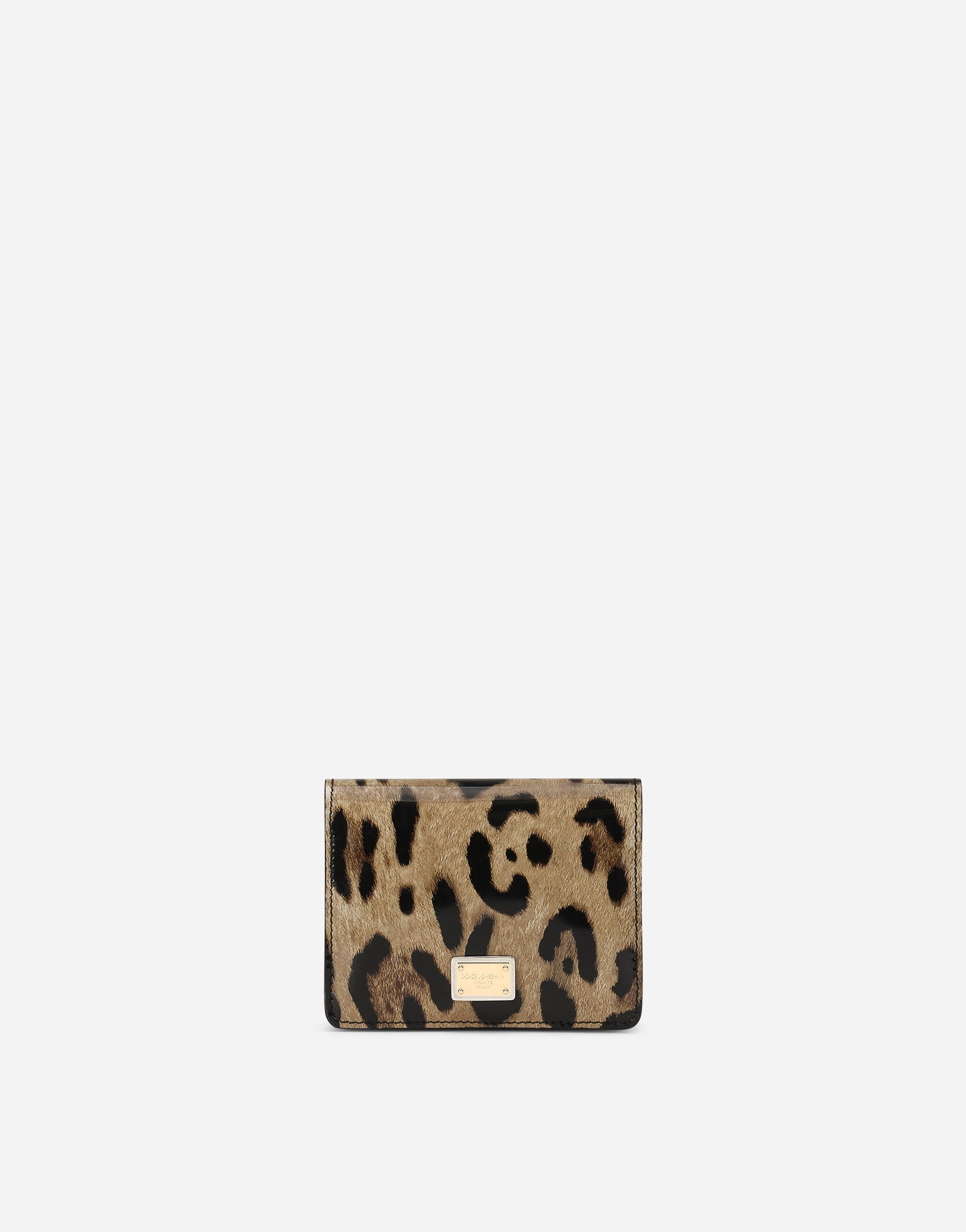 Dolce & Gabbana 레오파드 프린트 폴리싱 카프스킨 지갑 애니멀 프린트 BE1446AM568