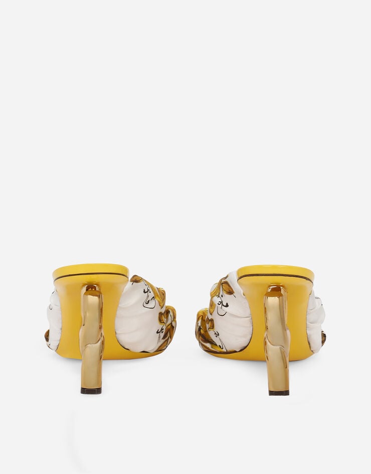 Dolce & Gabbana DG POP プリント シルクツイル サンダル Yellow CR1601AT850