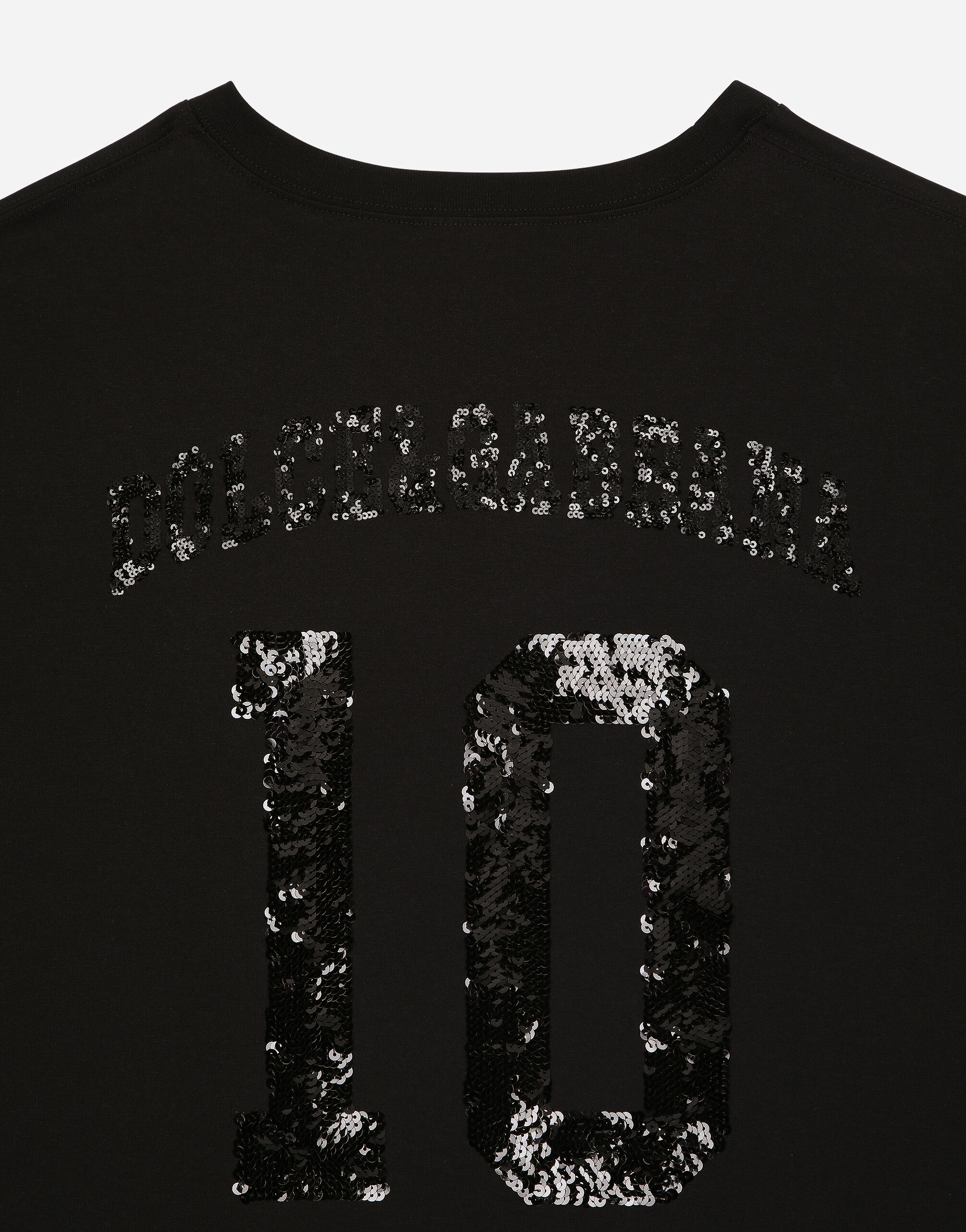 Short-sleeved T-shirt with sequin embellishment in Black for 