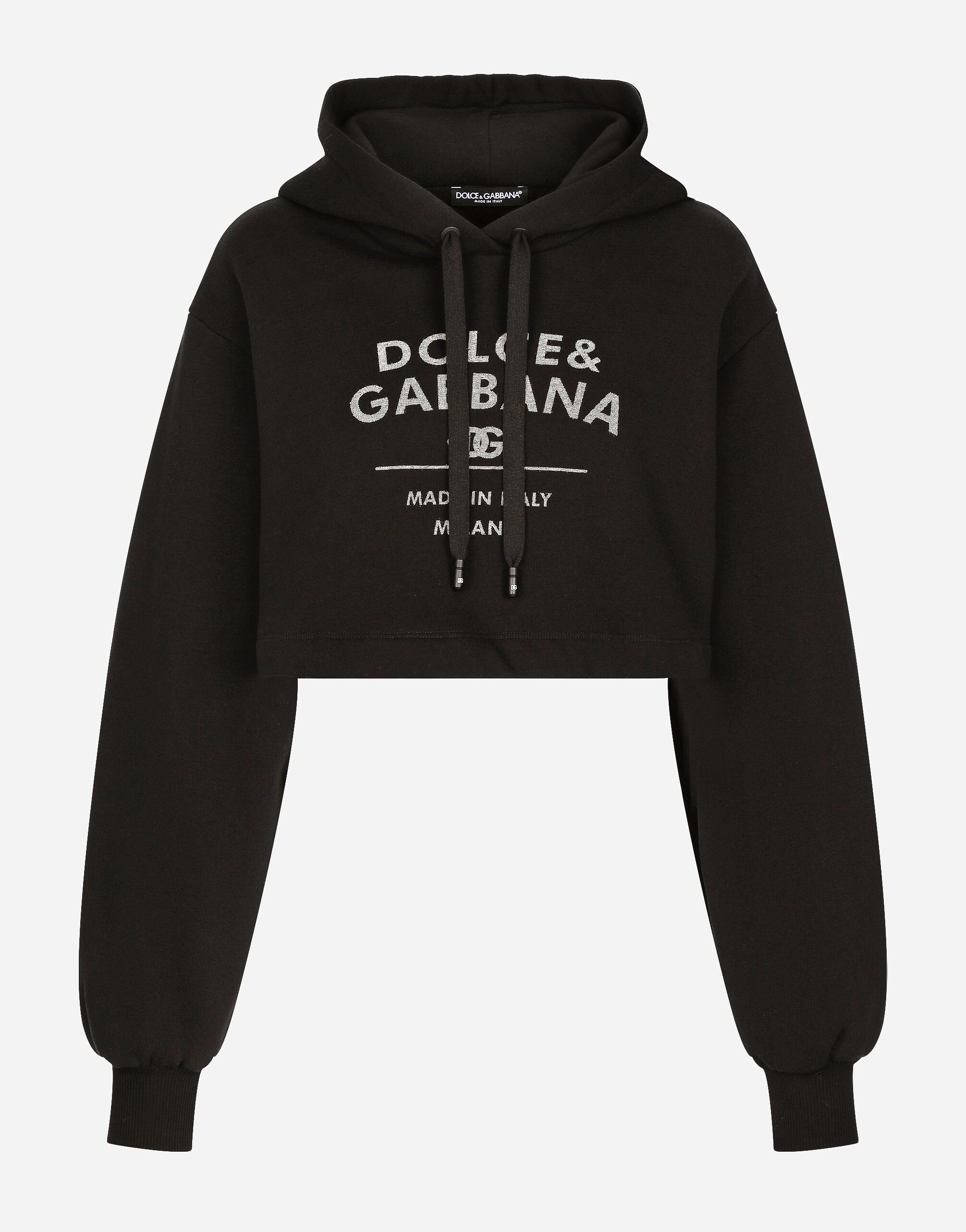 Dolce & Gabbana Jersey hoodie with Dolce&Gabbana logo lettering White FXZ05TJFMEB