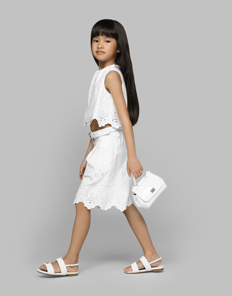 Dolce & Gabbana ポプリン＆カットワーク トップ White L51N69FG5BL