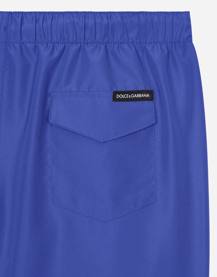 Dolce & Gabbana Nylon swim trunks with DG logo Blue L4J818ON01H