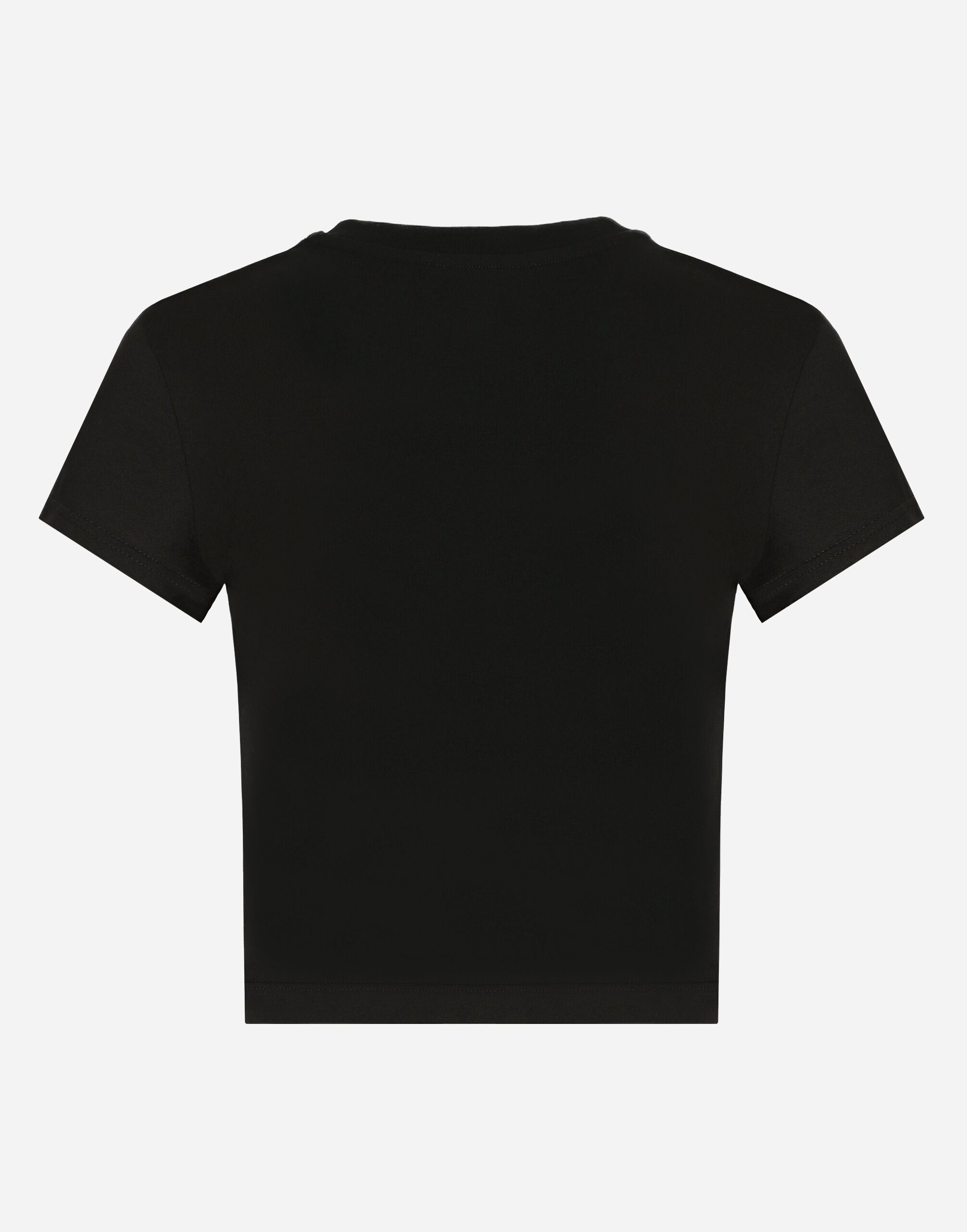 Short T-shirt with fusible-rhinestone DG logo in Black for 
