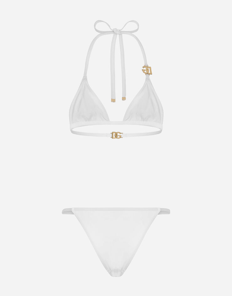 Dolce & Gabbana Triangle bikini with DG logo  화이트 O8B76JONO12