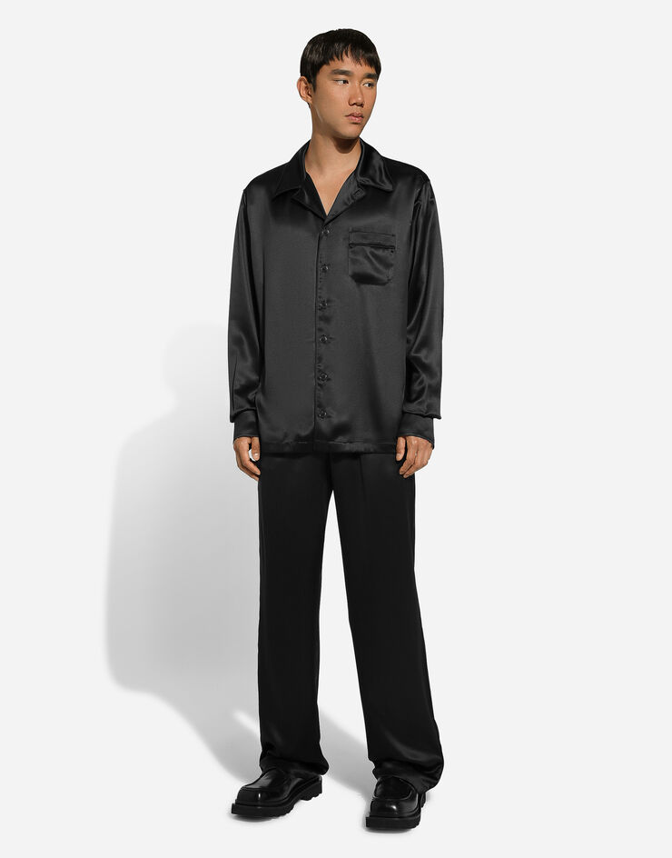 Dolce & Gabbana Silk pajama pants Black GVRMATFU1AU