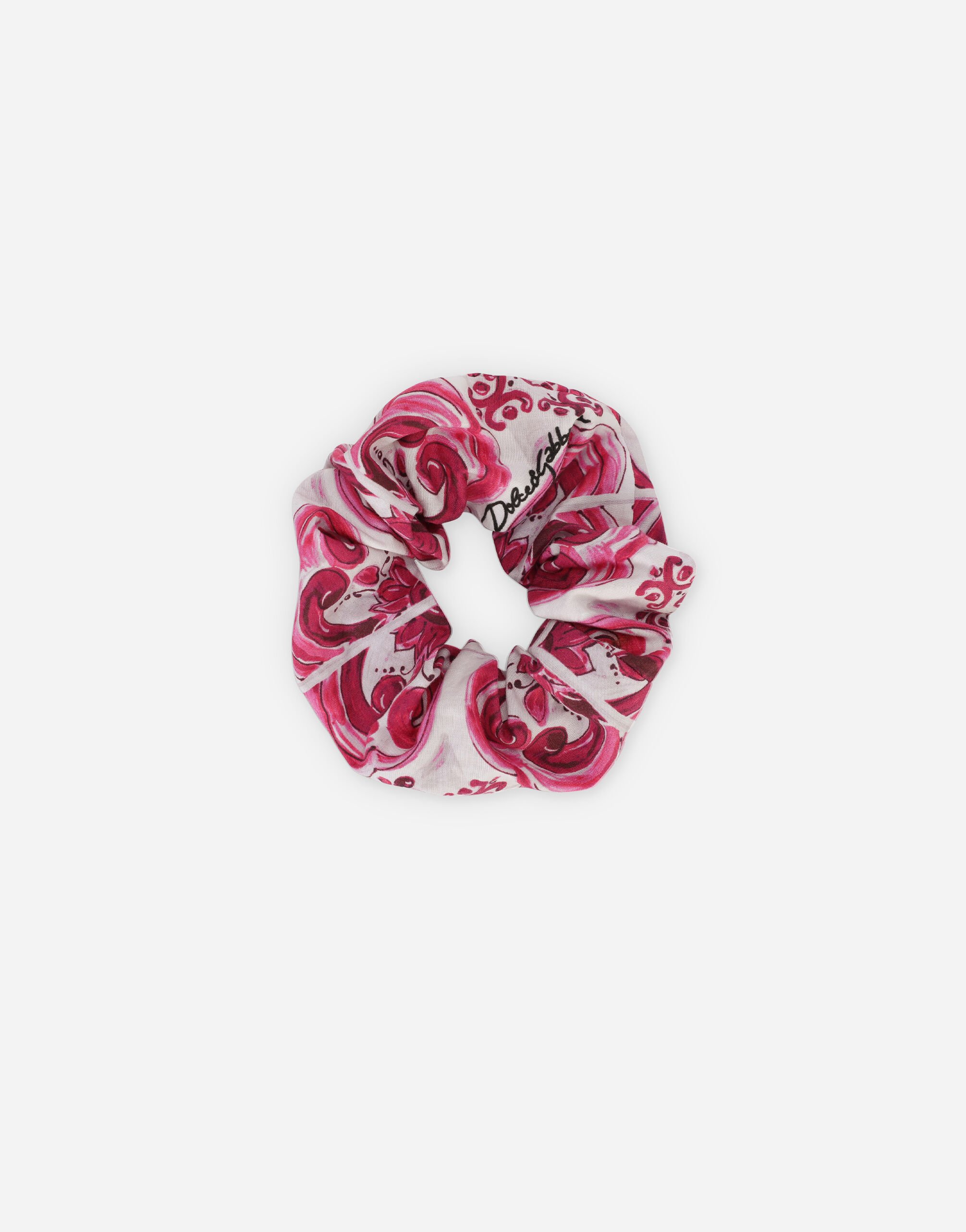 ${brand} Majolica-print poplin scrunchie ${colorDescription} ${masterID}