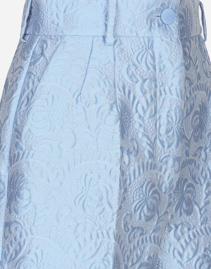 Dolce & Gabbana Floral quilted jacquard shorts Light Blue FTBVHTHJMOK