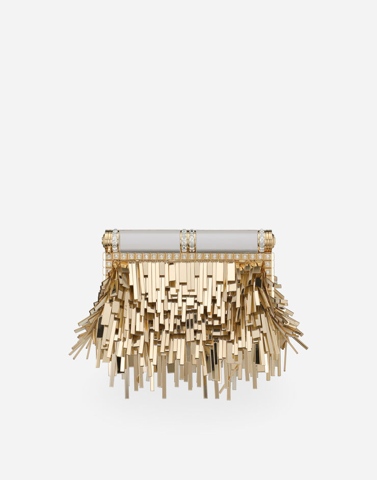 Mordore nappa bag with fringing in Gold for | Dolce&Gabbana® US