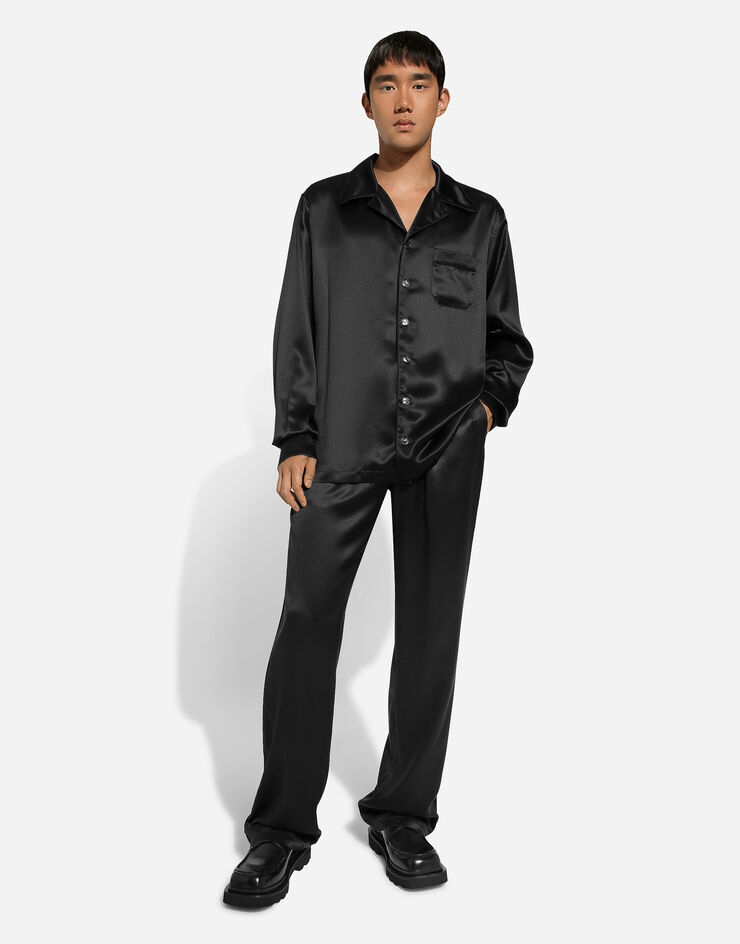 Dolce & Gabbana Silk pajama pants Black GVRMATFU1AU
