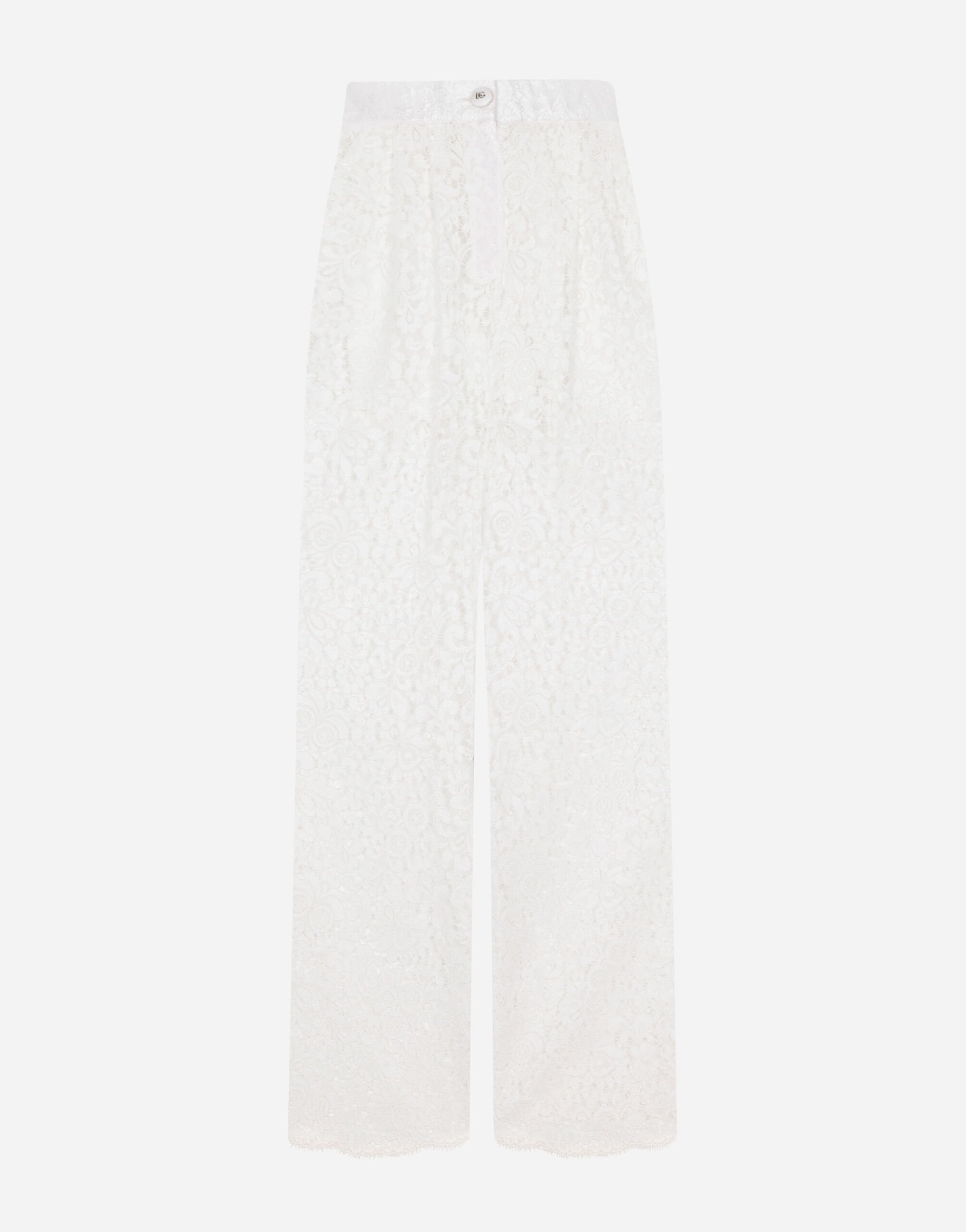 Dolce & Gabbana Flared floral cordonetto lace pants Print F6GAZTHS5Q0
