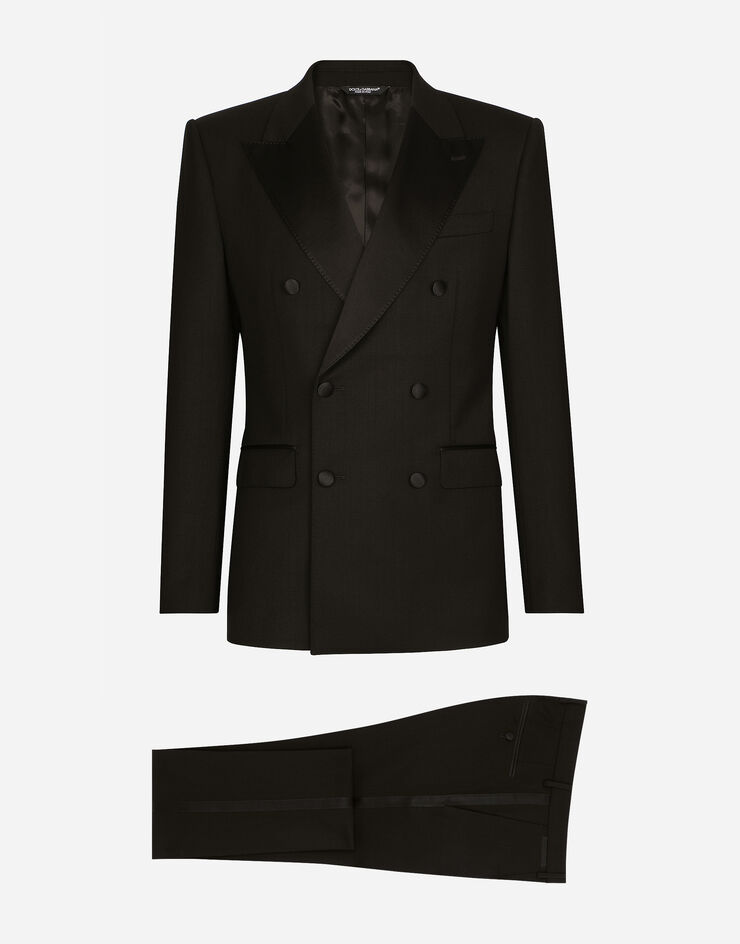 Dolce & Gabbana Three-piece Sicilia-fit suit in stretch wool Schwarz GKPVMTFUBE7