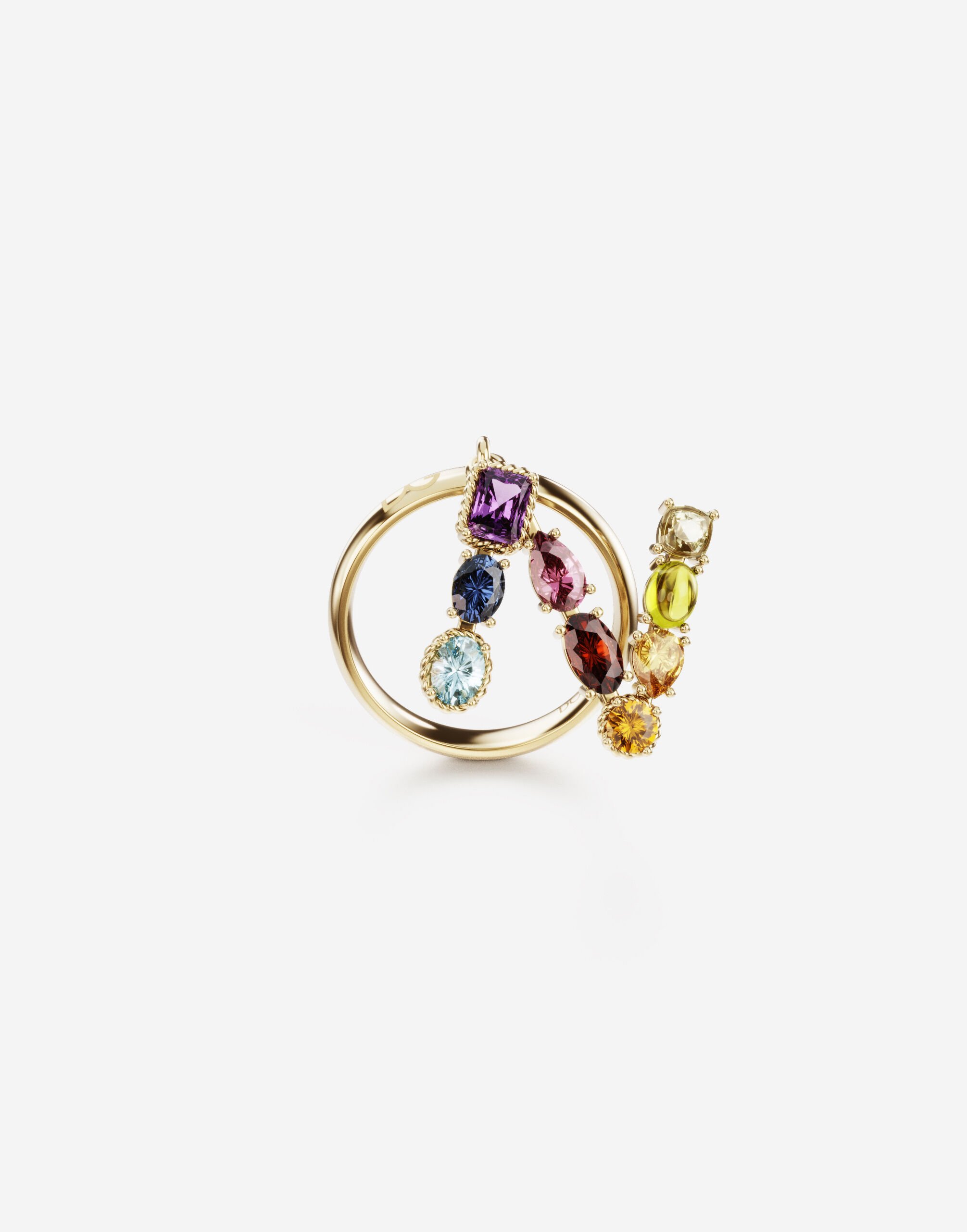 Dolce & Gabbana Ring Rainbow alphabet N aus gelbgold mit mehrfarbigen edelsteinen Gold WRQA1GWQC01