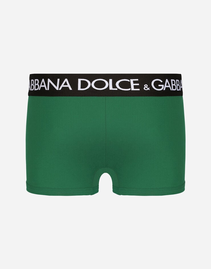 Dolce & Gabbana Bóxer regular en punto de algodón bielástico Verde M4B97JONN97