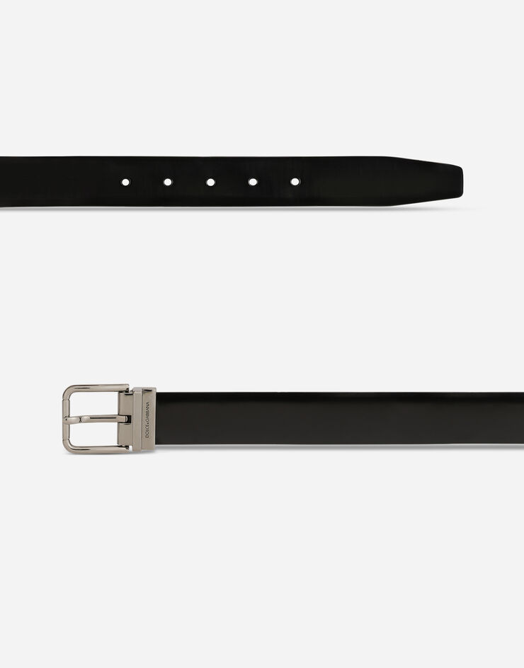 Dolce & Gabbana حزام من جلد عجل مصقول أسود BC4703AI935