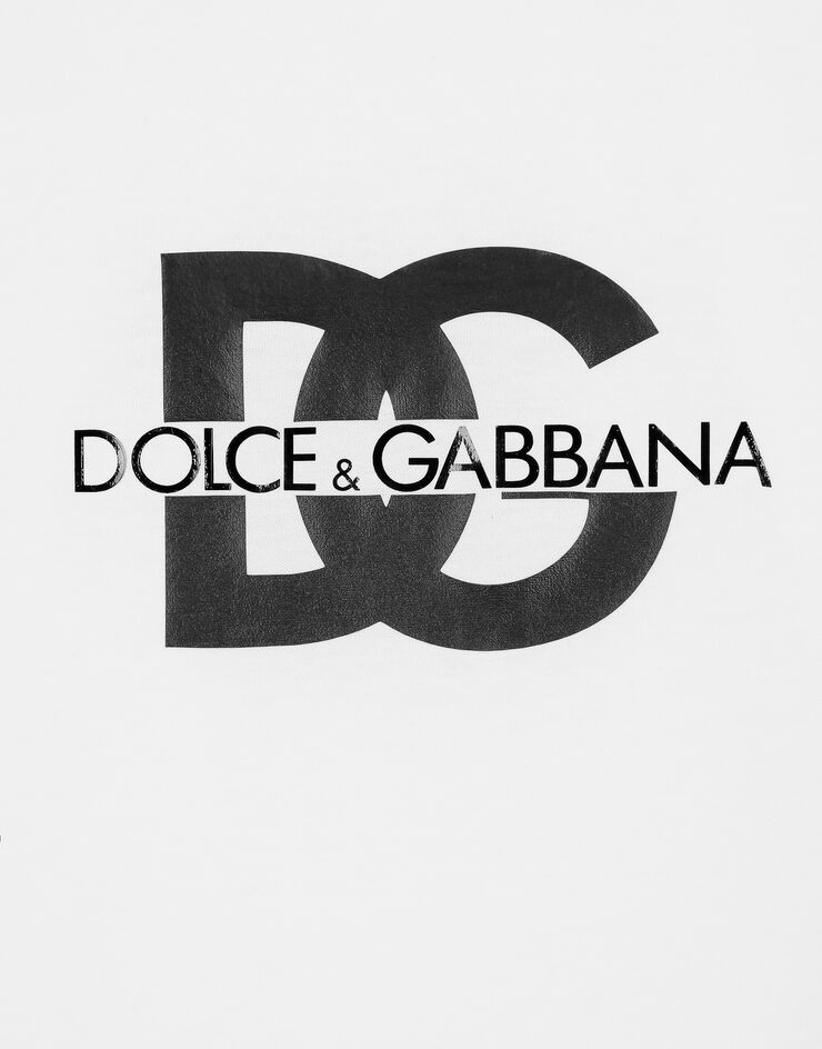 Dolce & Gabbana Camiseta de manga corta con logotipo DG estampado Blanco G8PN9TG7M1C