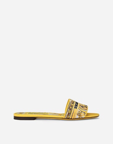 Dolce & Gabbana Sliders with embroidered majolica pattern Print BM2274AO667