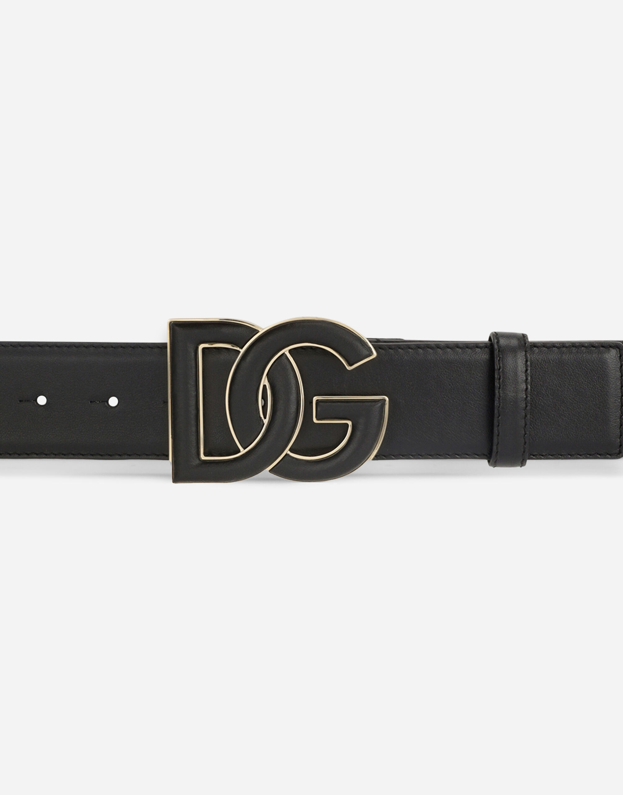 ブラックのウィメンズ Calfskin belt with DG logo | Dolce&Gabbana®