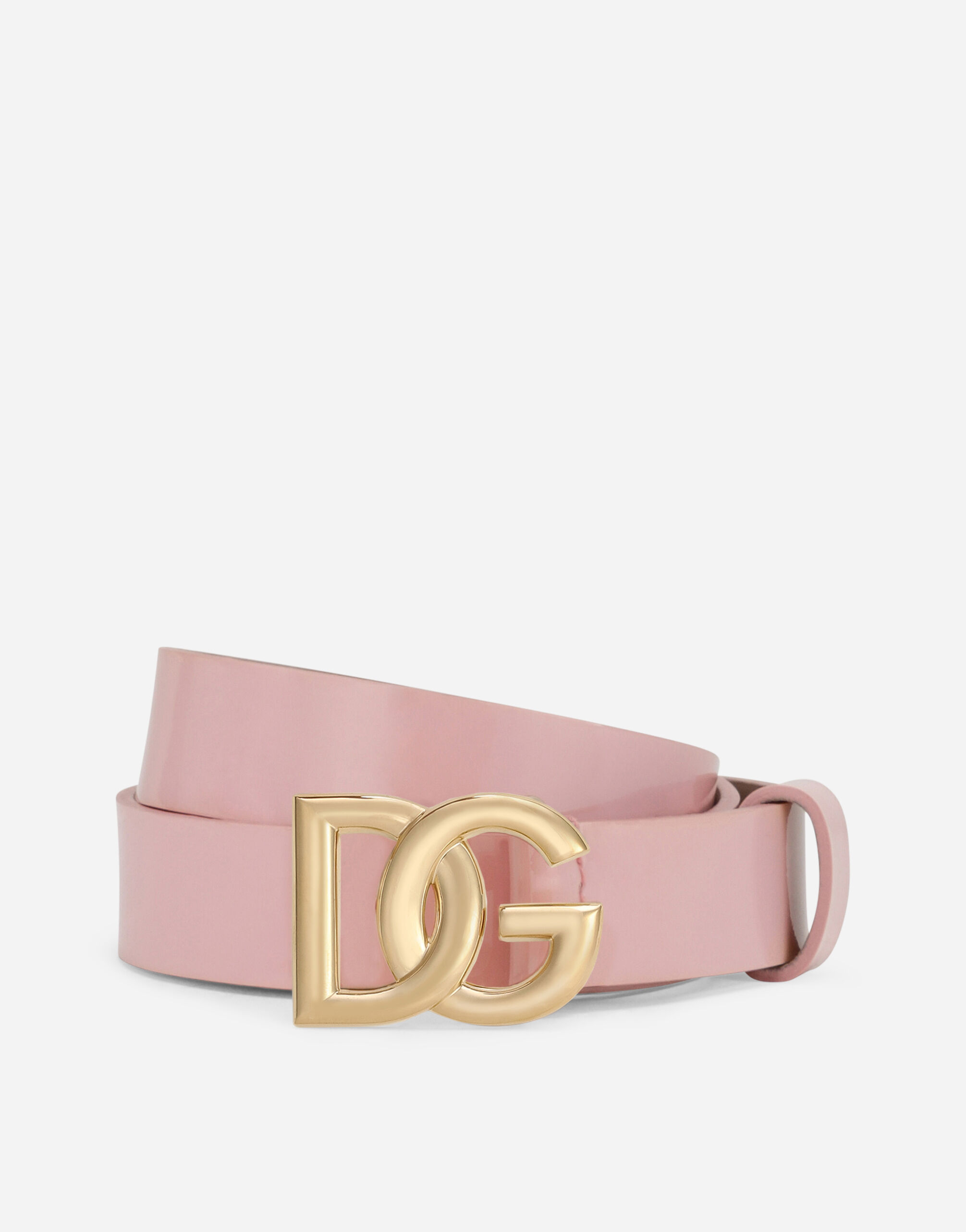 Dolce & Gabbana Gürtel aus Lackleder mit DG-Logo Gelb EB0252A7131