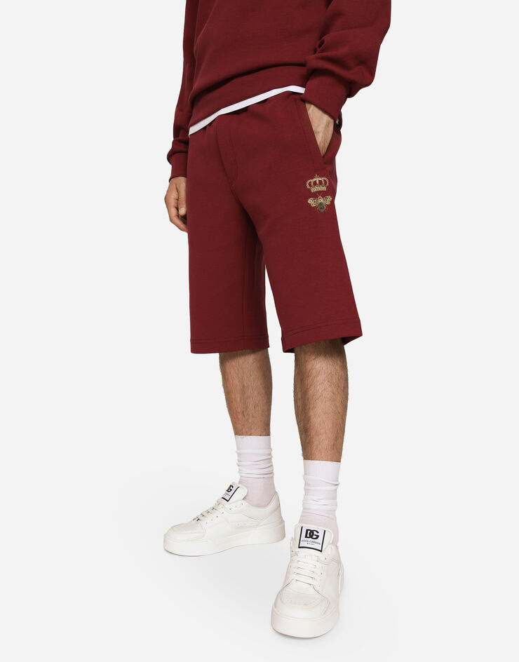 Dolce & Gabbana Спортивные шорты из джерси с вышивкой бордо GVF8AZHU7H9