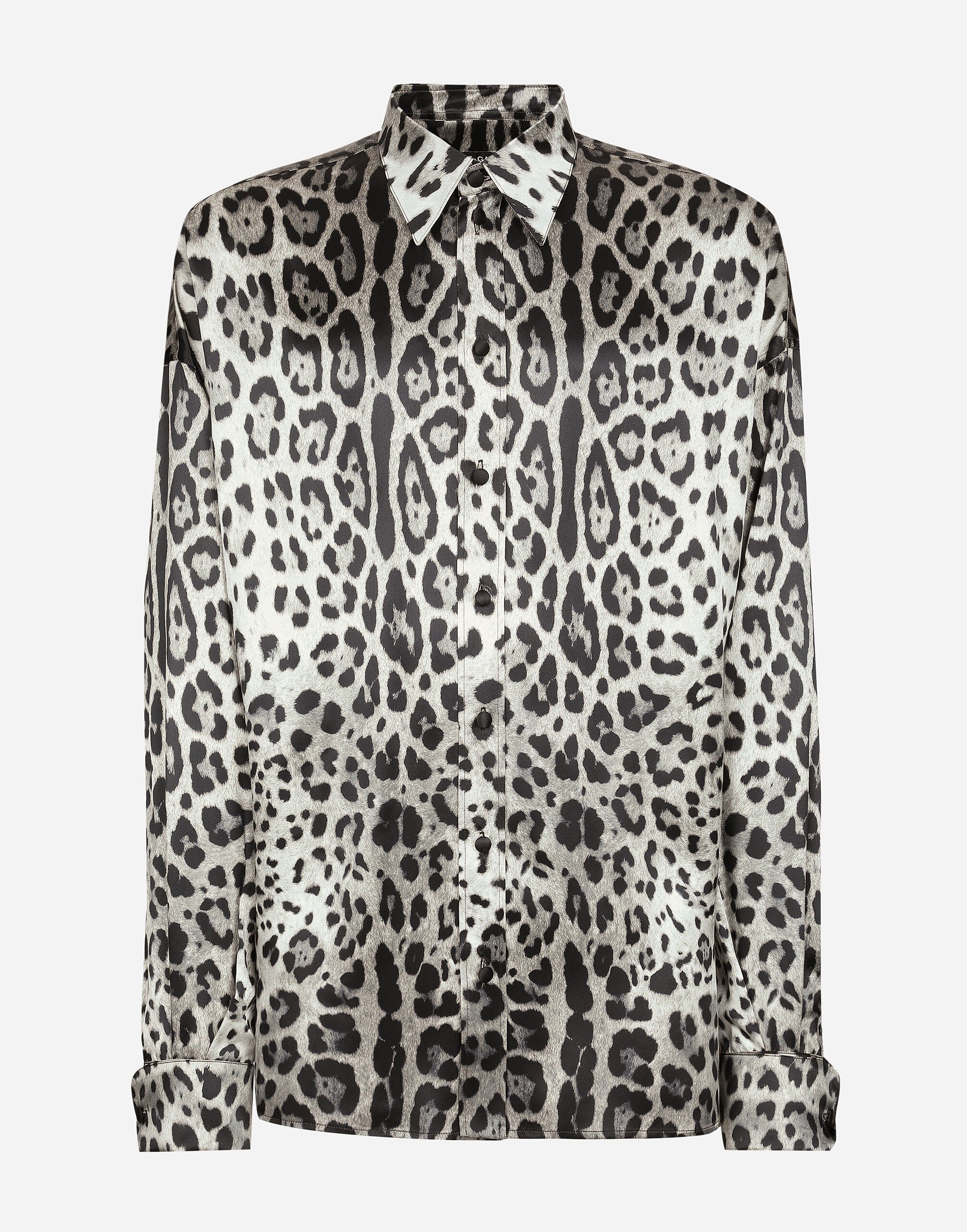 ${brand} Super-oversize leopard-print silk shirt ${colorDescription} ${masterID}